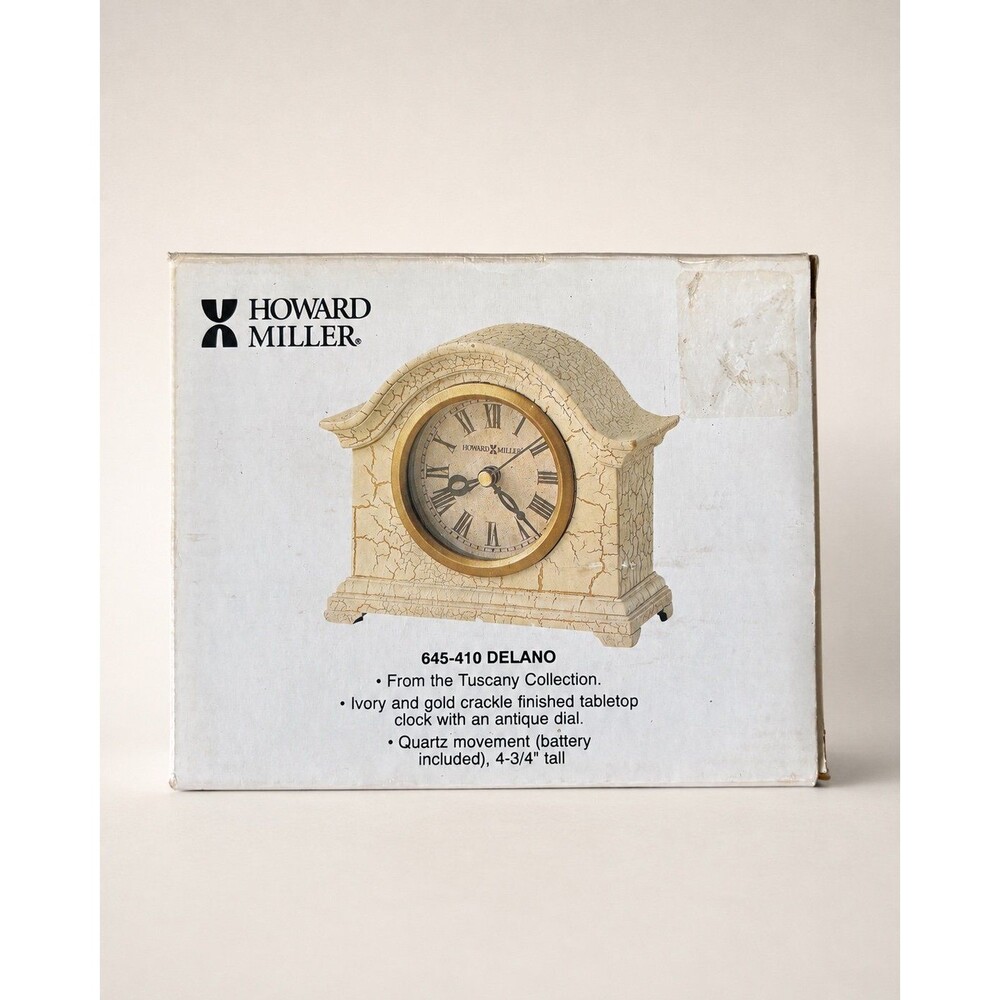 Howard Miller Delano 645-410 Tabletop Mantel Clock Tuscany Collection Tested